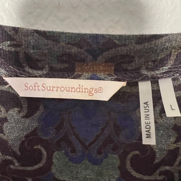 Soft Surroundings Boho Granola Cottage Indie Shark Tooth Whimsigoth Tunic Large - Picture 5 of 12